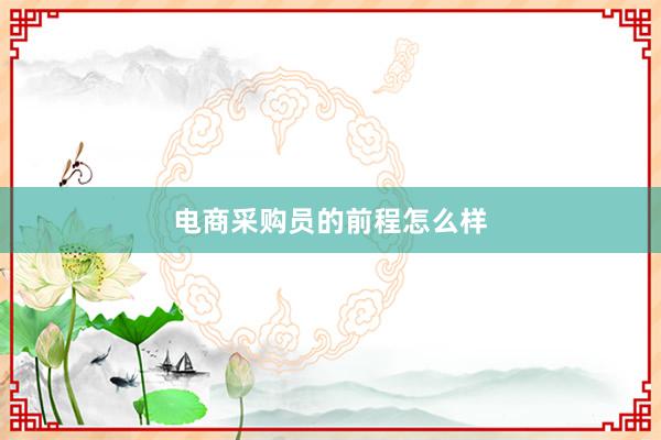电商采购员的前程怎么样